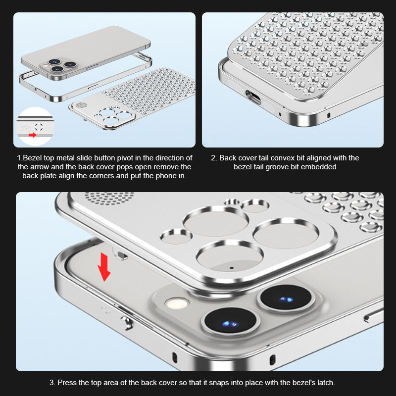 Snap-On varmeafledende aluminiumslegeret telefonhylster