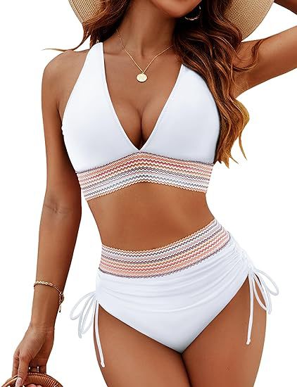 ☀️Begrænset ferietilbud🏖️High Waist Belly Control Color Block Bikini Sets Color Block Bikini Sets