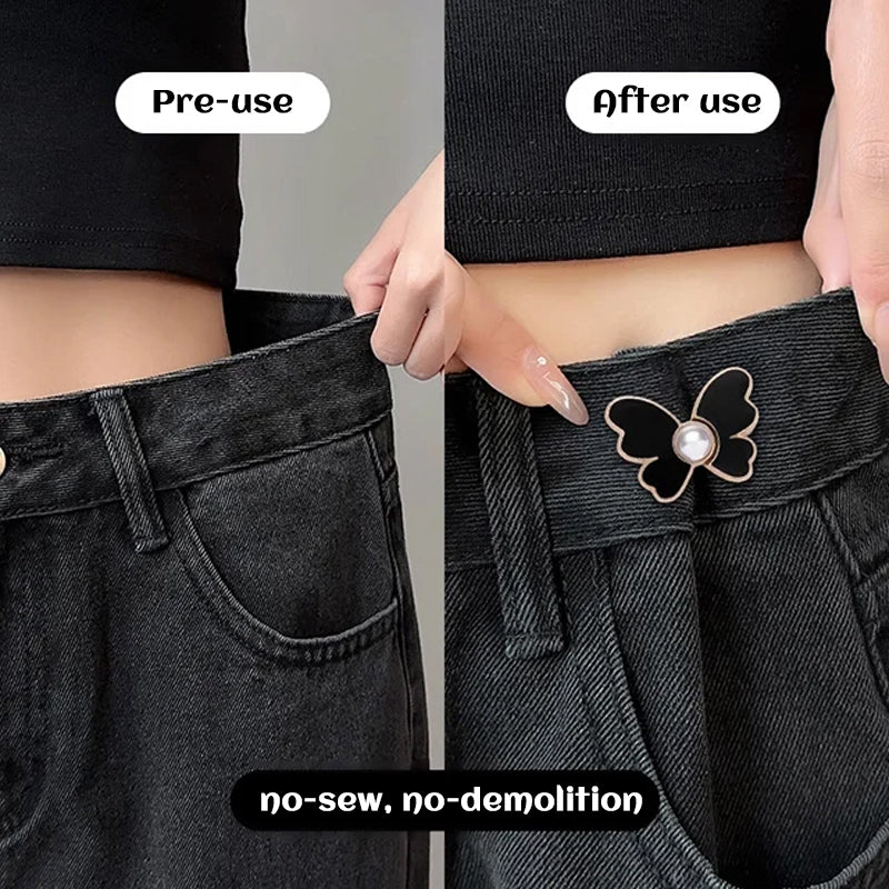 Sommerfugl talje spænde spænde aftagelig ingen søm talje knap jeans talje ændre stor lille talje artefakt