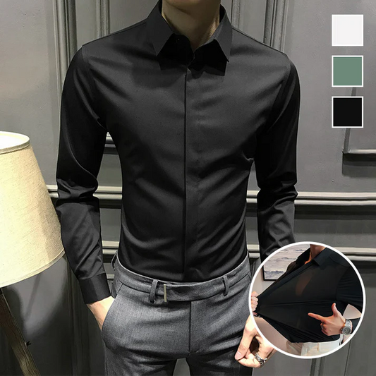 🎉2025 Nye gode tilbud✨Rynkefri button-down-skjorte til mænd.